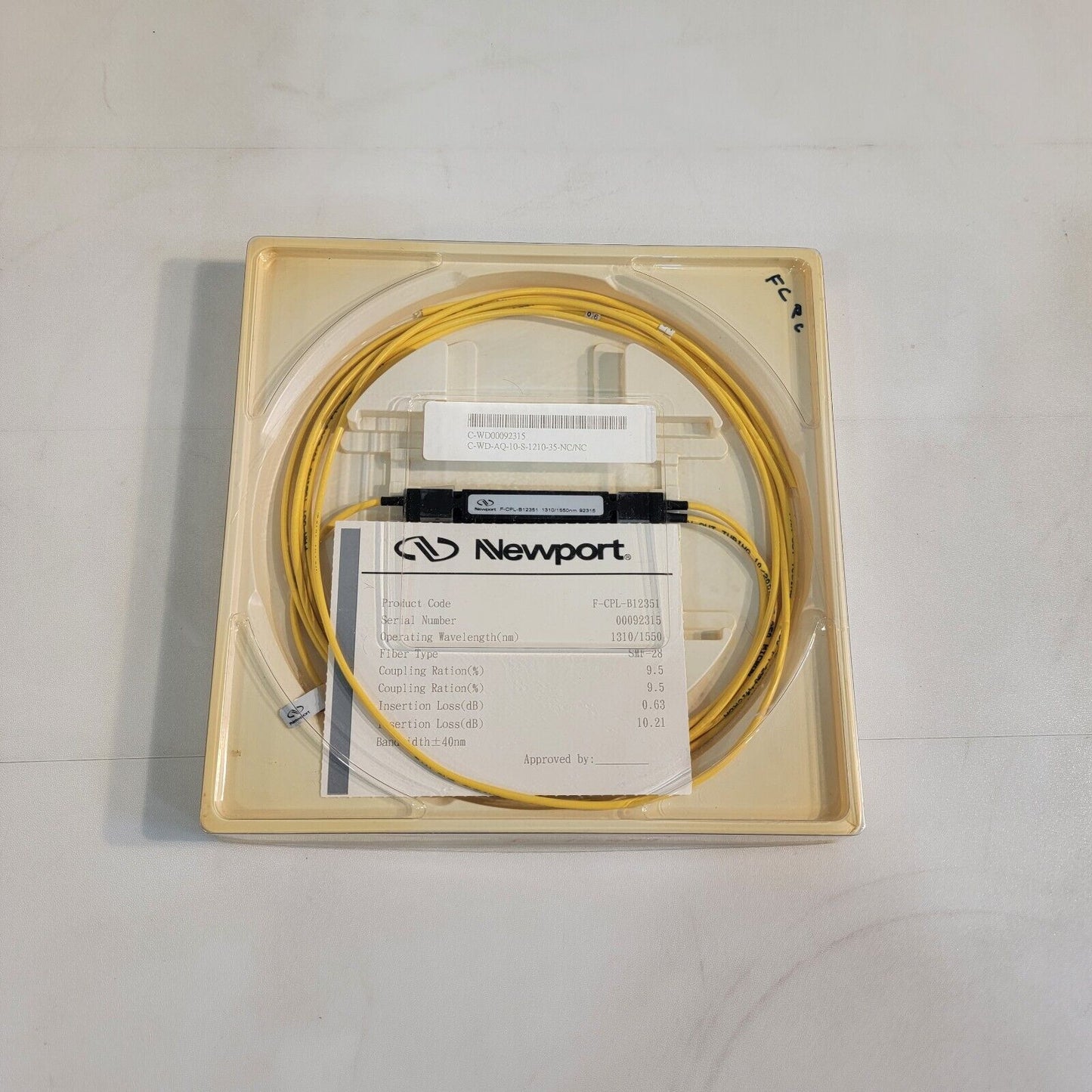 Newport Broadband Coupler 1x2, 9.5% Ration SMF-28 1310/1550nm F-CPL-B12351