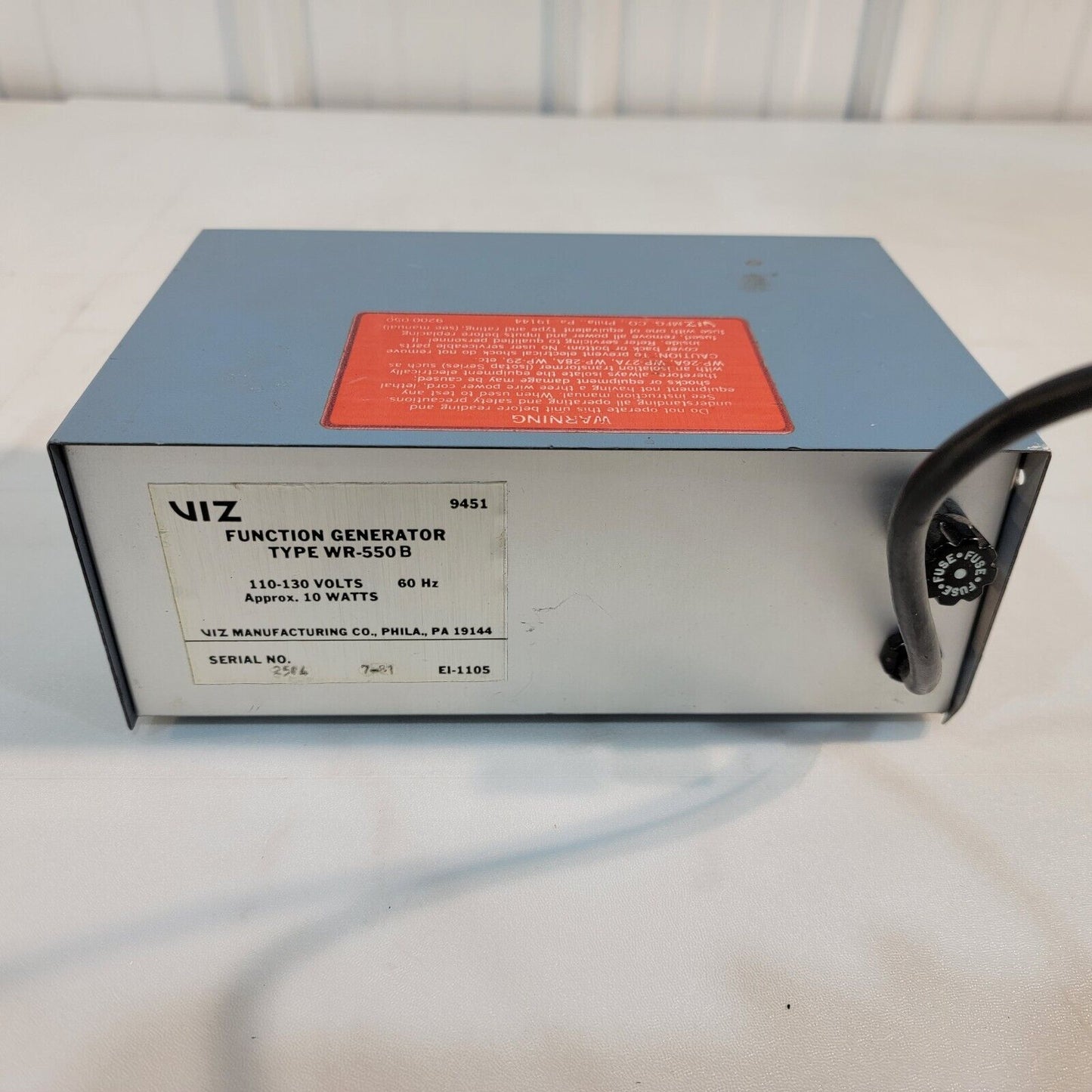 Vintage Viz Function Generator WR-550 B  1 Hz-1 MHz Square Wave Sawtooth Sine