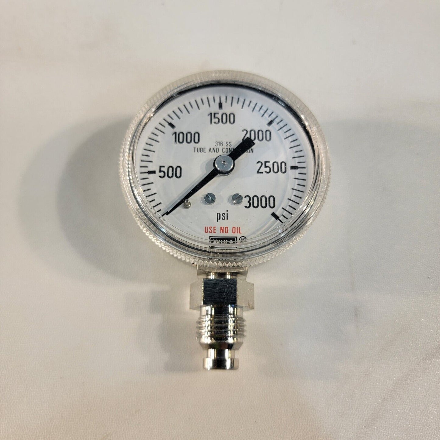 Wika 3000 PSI Pressure Gauge 316 SS 1/4" VCR Fitting