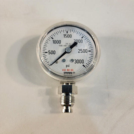 Wika 3000 PSI Pressure Gauge 316 SS 1/4" VCR Fitting