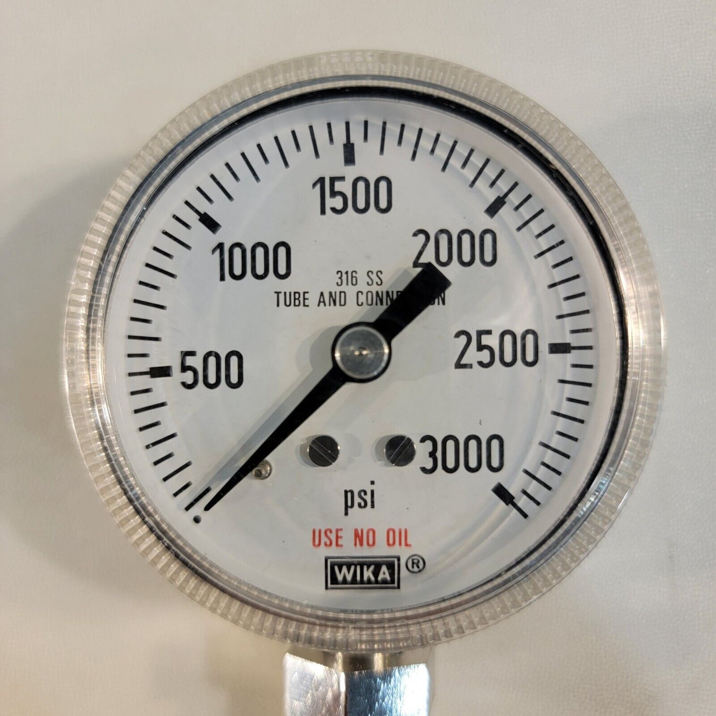 Wika 3000 PSI Pressure Gauge 316 SS 1/4" VCR Fitting