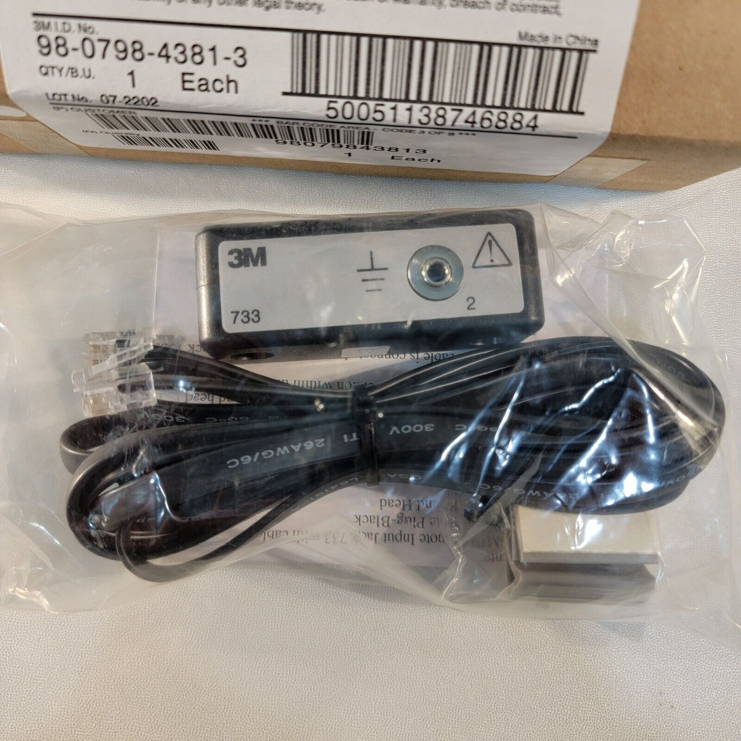 3M 733 Remote ESD Input Jack Kit for 724 Workstation Monitor w/o Adapt ...