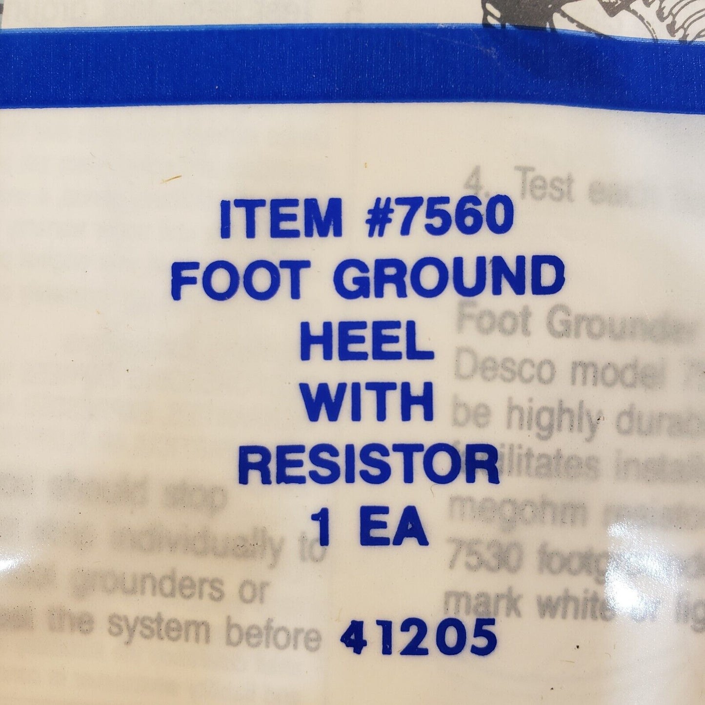 Desco 7560 41205 Foot Ground Heel With Resistor ESD Electrostatic Discharge