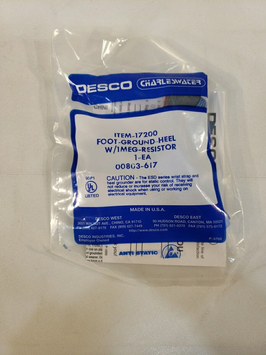 Desco 17200 Foot Ground Heel With 1 Meg Resistor