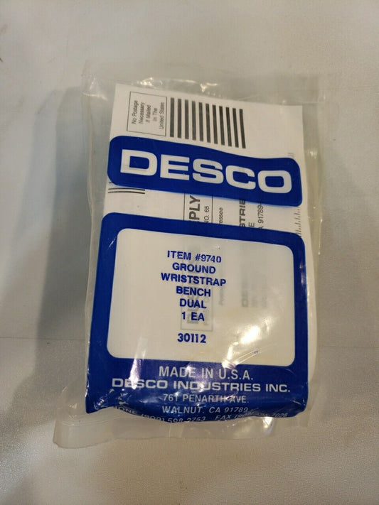 Desco 9740 Dual Ground Wriststrap Bench ESD Electrostatic Discharge Safety