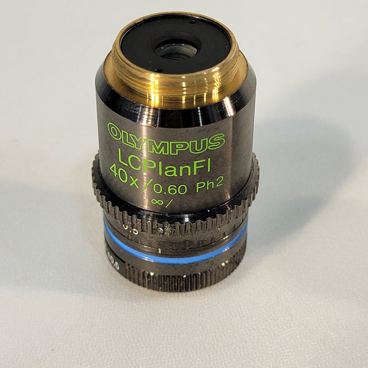 Olympus LCPlanFl 40X / 0.60 Ph2 Microscope Objective Inf/ w/ CAP-P1.1 IX Series