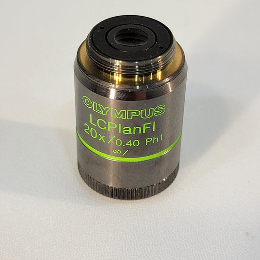 Olympus LCPlanFL 20x / 0.40 Ph1 Microscope Objective w Cap-P1.1 for IX / BX / CX