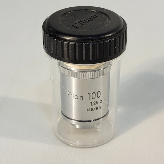 Nikon Plan 100x /1.25 OIL 160/0.17 Microscope Objective Lens Plan100 Optiphot