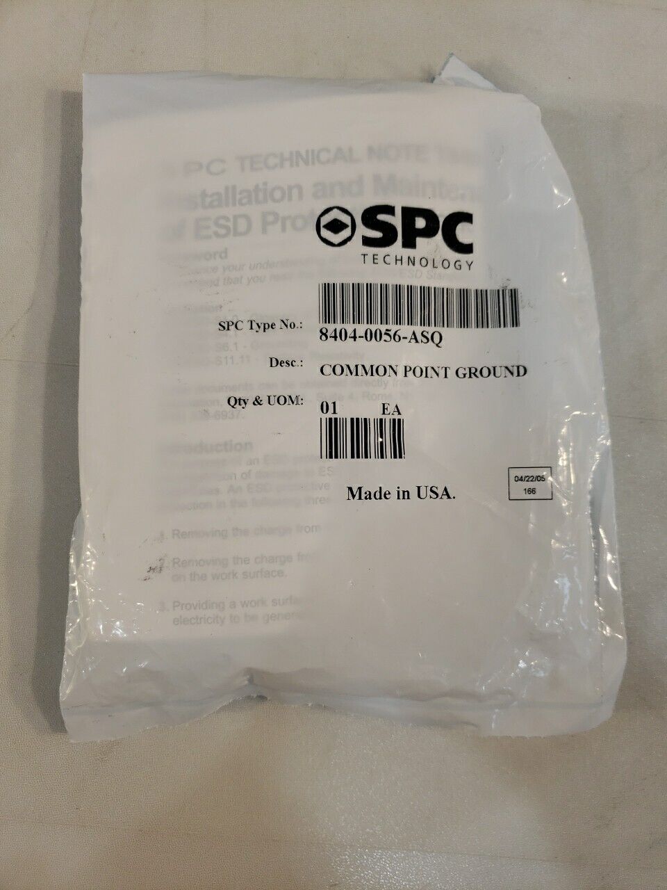 SPC Technology 8404-0056-ASQ Common Point Ground Cable ESD Electroststic Safety