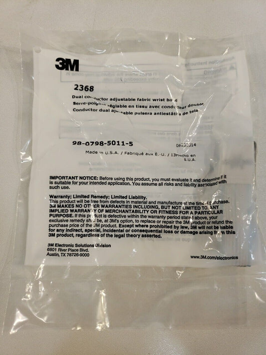 3M 2368 Grounding Wrist Band, Dual Conductor ESD Electrostatic Safety