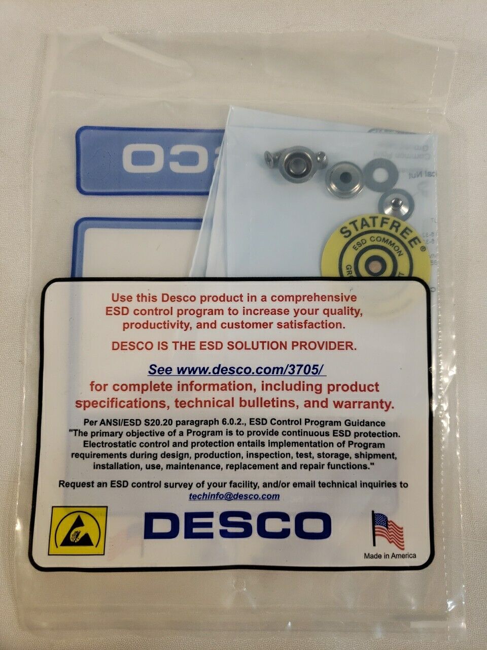 Desco 09864 Snap Universal Kit 10MM Electrostatic Discharge ESD Safety