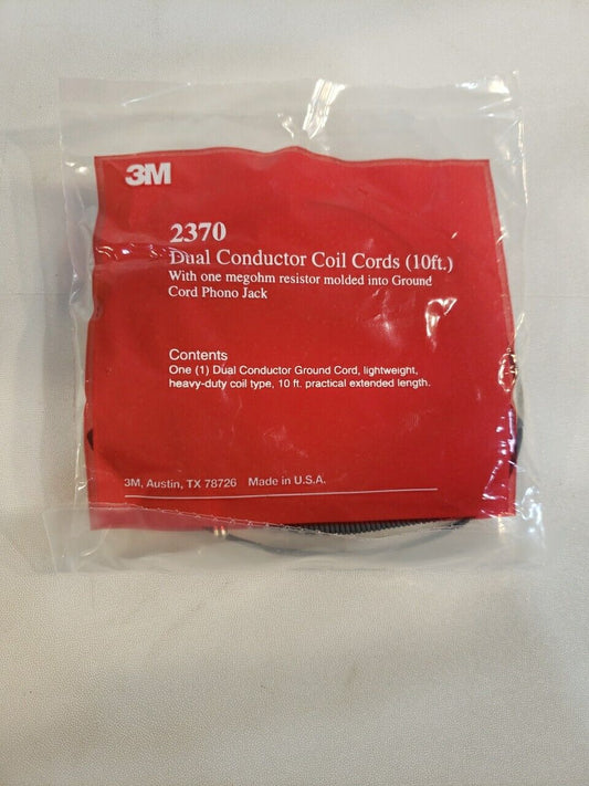 3M 2370 Dual Conductor Coiled Cords 10ft Electrostatic Discharge ESD Safety