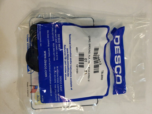 Desco 09813 Grounding Cord Floor Mat 10MM Stud W/Res 15ft TB-2000 Electrostatic