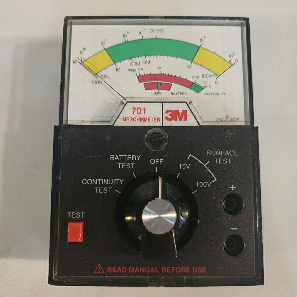 3M 701 Megohmmeter Ohms Gauge Electrostatic Discharge Safety Grounding