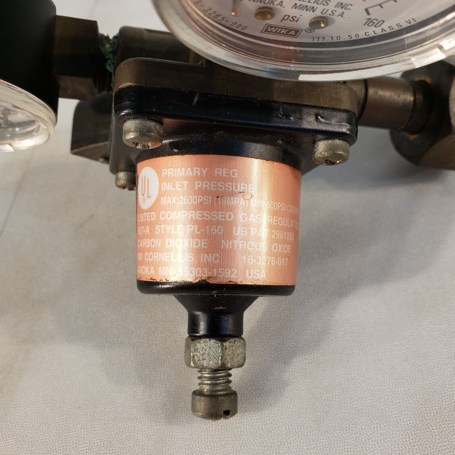 WIKA PL-160 Primary Reg Inlet Pressure Regulator w/ Gauge 500-2600psi