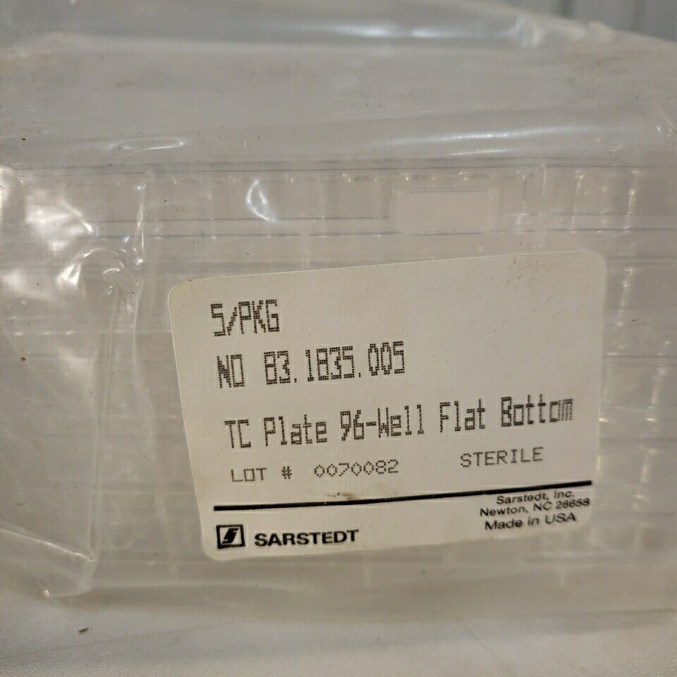 Sarstedt 83.1835.005 TC Plate 96 Well Flat Bottom 5/Package Cell Cluster