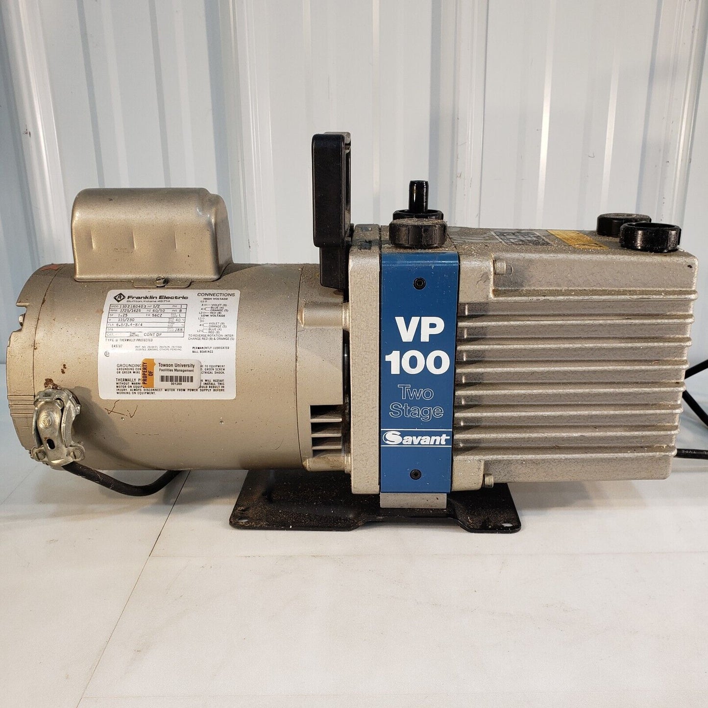 Savant VP100 Two Stage Rotary Vane Vacuum Pump 10 mTorr micron Tested