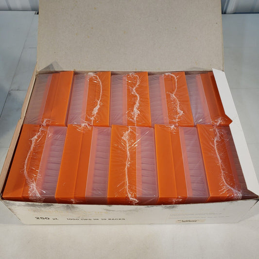 Case of Rainin RT-20 Pipette Tips 250uL Tip 1000 Tips In 10 Racks NOS New Old St