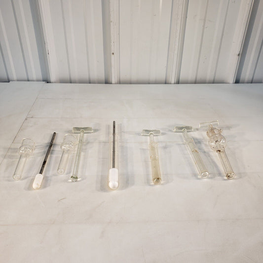 Lot Of 6 Bellco Glass Test Tubes & Compactors Small Sample Mortar Pestle