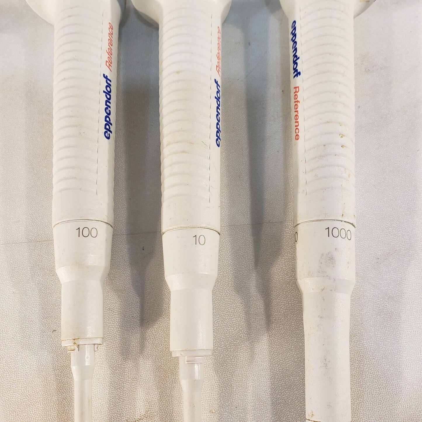 Lot Of 3 Eppendorf Pipettes 0.5-10uL 10-100uL 100-1000uL 1mL Pipettor