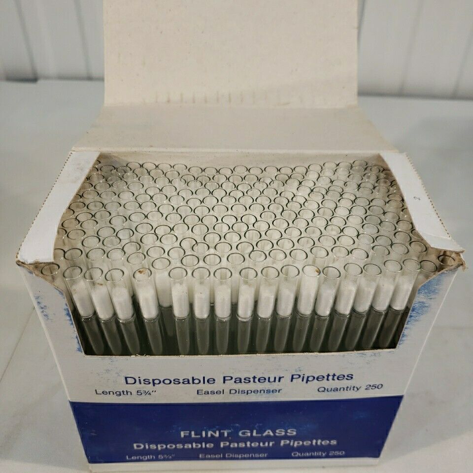 Flint Glass Disposable Pasteur Pipettes Easel Dispenser 5.75" ~250/box