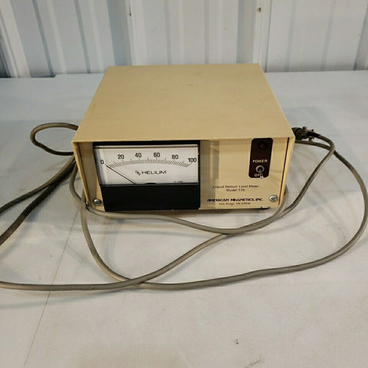 American Magnetics 110 Liquid Helium Level Meter 117V 0-100% Gauge No Probe