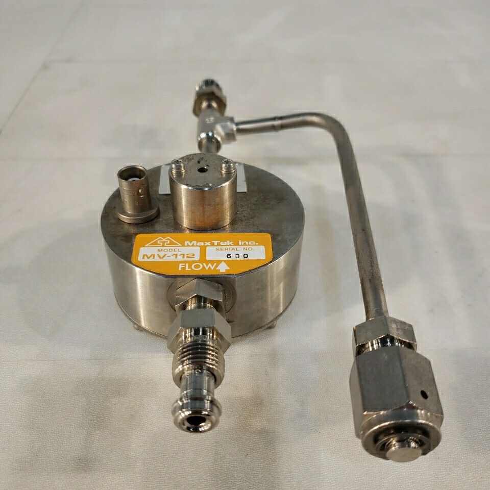 MaxTek MV-112 Inficon 017-461-G1 Piezoelectric Gas Leak Flow Valve 1/4" VCR