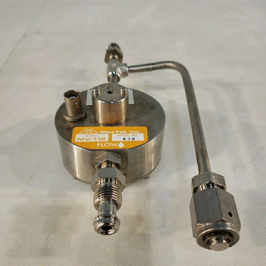 MaxTek MV-112 Inficon 017-461-G1 Piezoelectric Gas Leak Flow Valve 1/4" VCR
