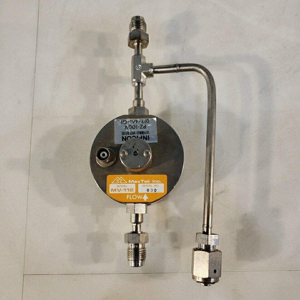 MaxTek MV-112 Inficon 017-461-G1 Piezoelectric Gas Leak Flow Valve 1/4" VCR