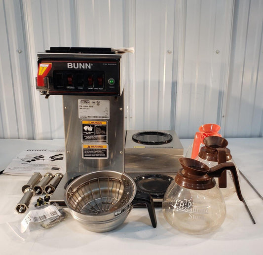 Bunn CWTF15-3 Automatic Coffee Brewer Stainless Funnel 12 Cup w/ 3 Lower Warmers