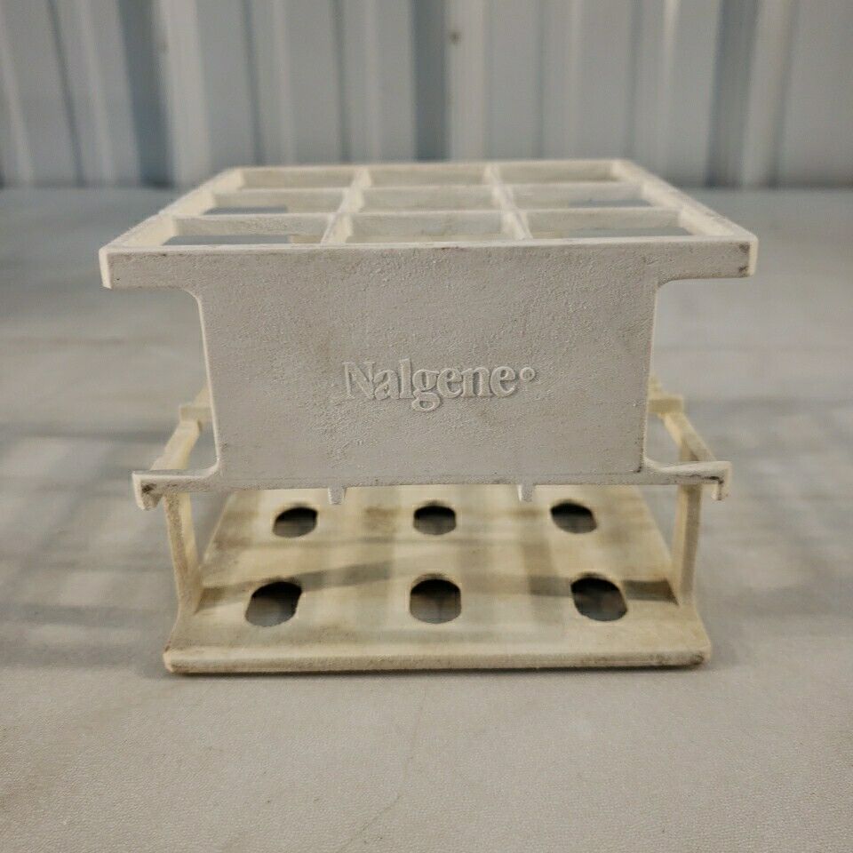 Nalgene 30mm Vial Test Tube Rack Holder 9 Well 3x3 Plastic Polypropylene