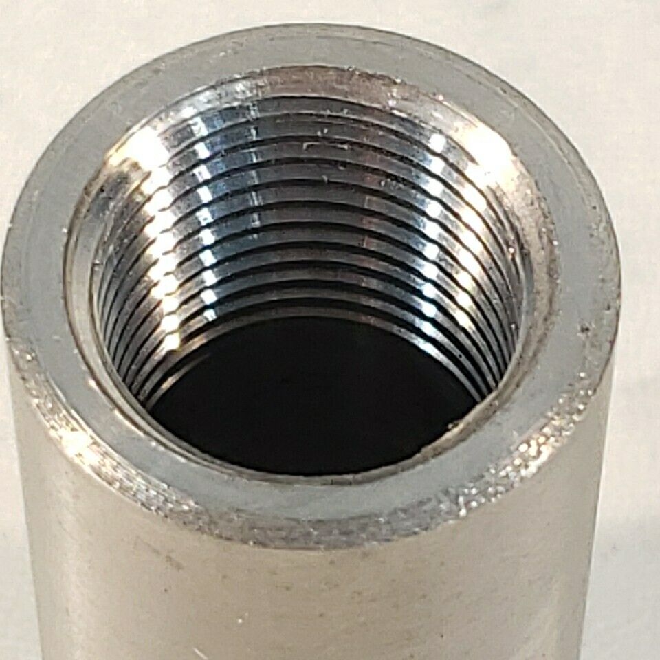 Female To Female 3/8" NPT Threaded Adapter Stainless Steel 1.83" Long 0.875" OD