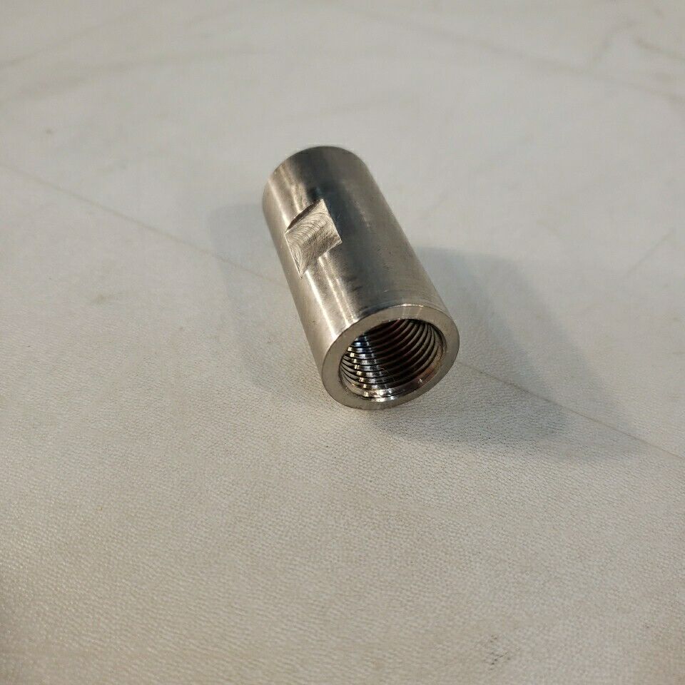 Female To Female 3/8" NPT Threaded Adapter Stainless Steel 1.83" Long 0.875" OD