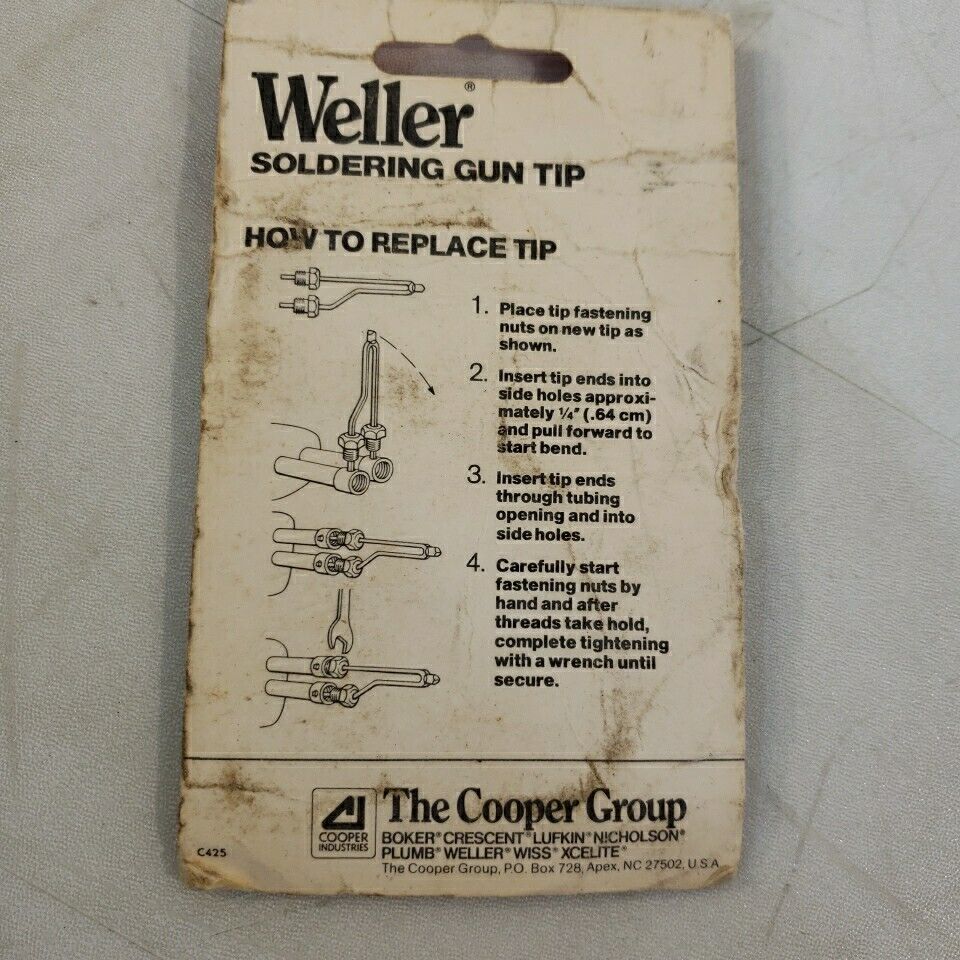 Weller 7250 Replacement Soldering Gun Tip For Weller Gun D550 Cooper Industries