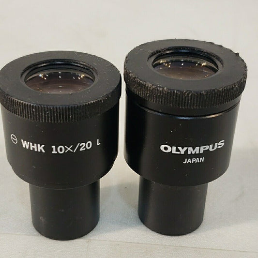 Olympus WHK 10X/20L Microscope Eyepieces Optical Working Eyepiece Adjustable Set
