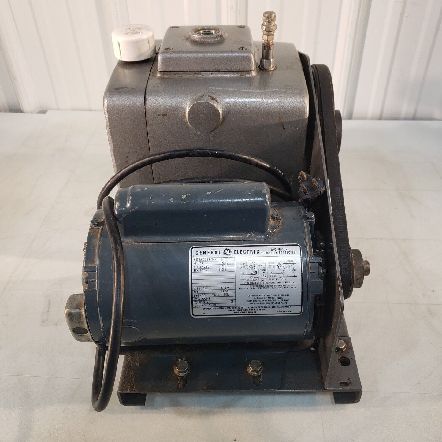 Precision D150 Vacuum Pump 5.3 cfm 8.3 mTorr, 1" NPT Inlet/Exhaust High Vacuum