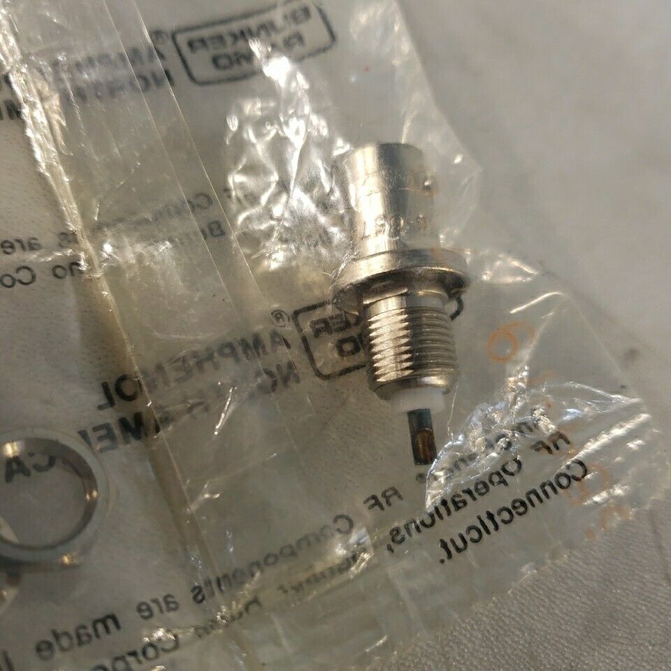 Amphenol UG -657A/U BNC Straight Receptacle Jack Solder Cup Bulkhead Front Mount