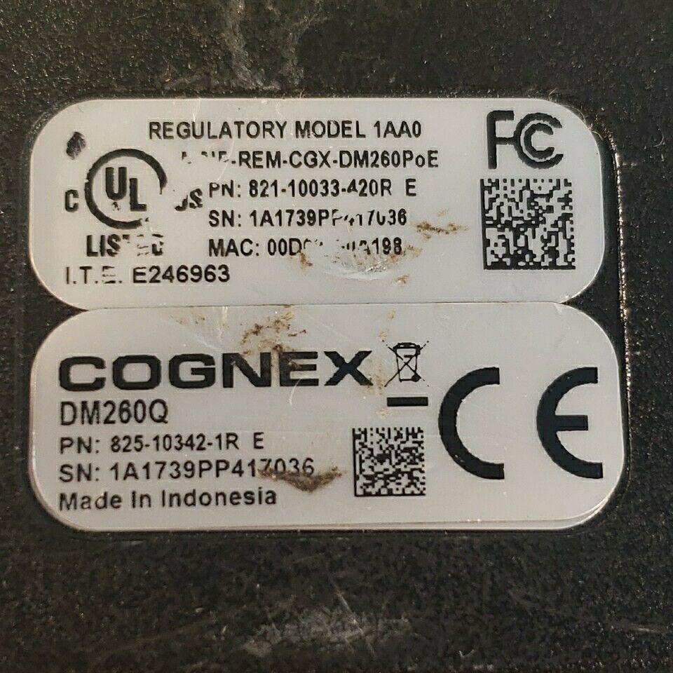 Cognex DM260Q Dataman 260 ID Reader 825-10342-1R E W/Ethernet Cord Barcode