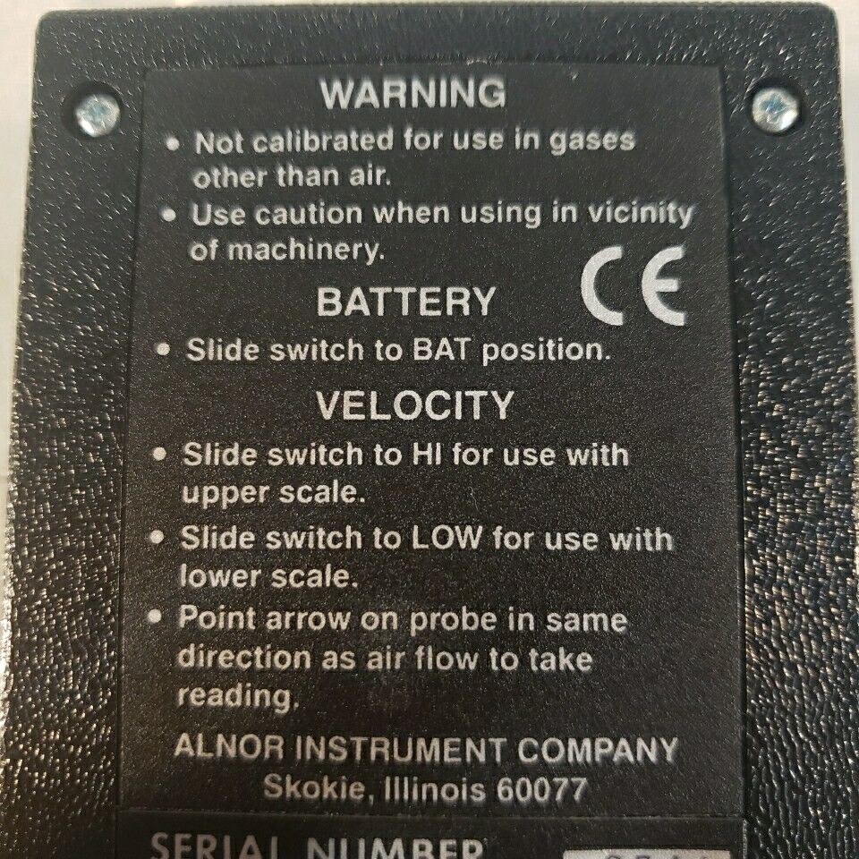 ALNOR 9850 Thermo-Anemometer Air Velocity Meter Indicating Equipment W/extras