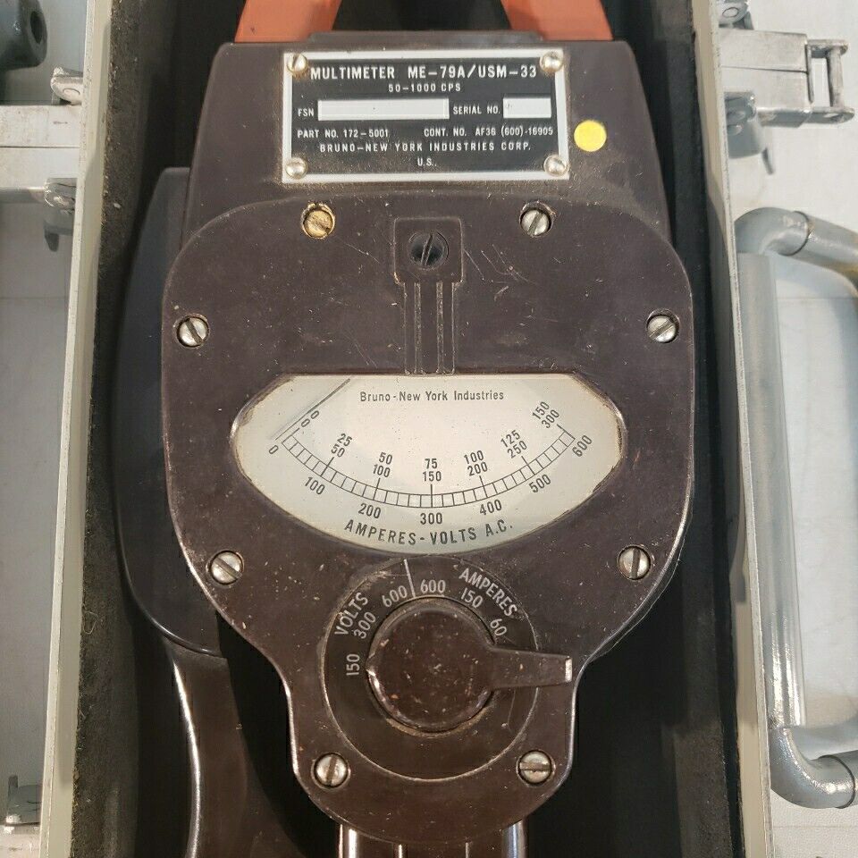 Vintage Bruno-new York 172-5001 Multimeter ME-79A USM-33 Tested  w/ Case 0-600V