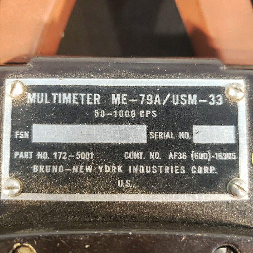 Vintage Bruno-new York 172-5001 Multimeter ME-79A USM-33 Tested  w/ Case 0-600V