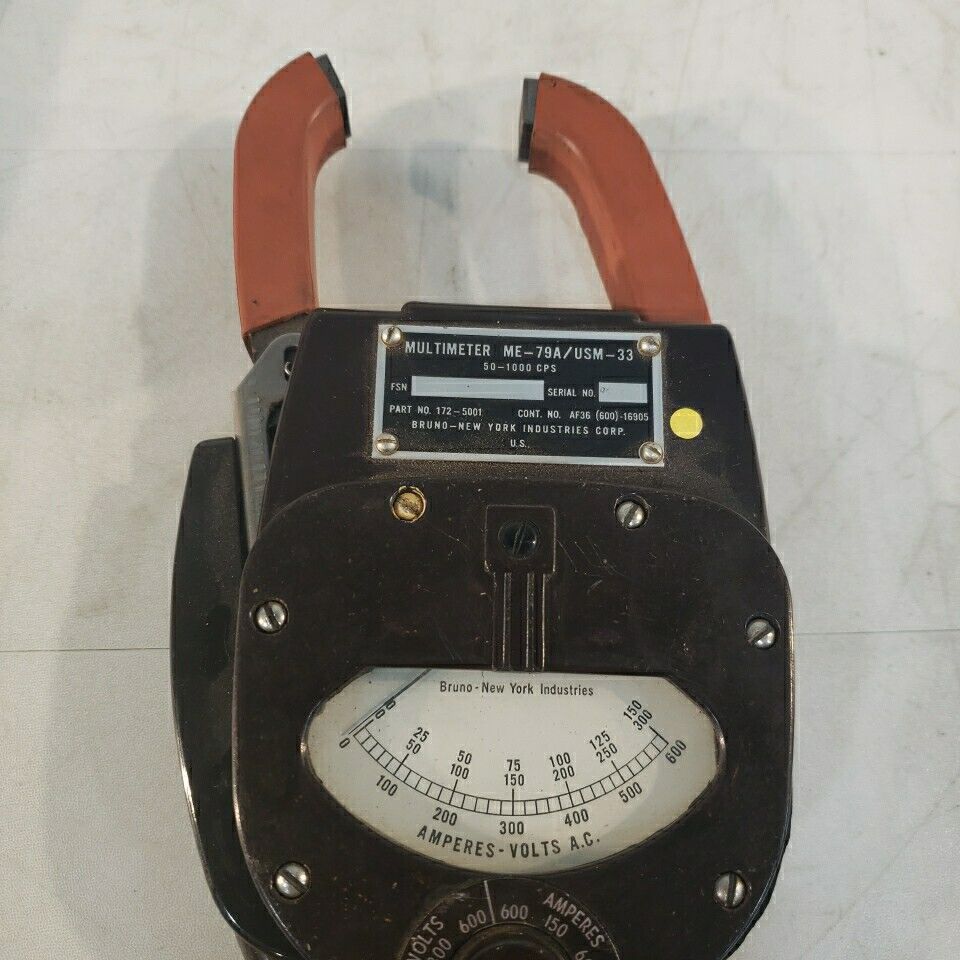Vintage Bruno-new York 172-5001 Multimeter ME-79A USM-33 Tested  w/ Case 0-600V