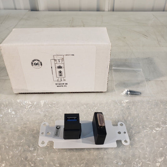 Covid D1231F-W Decora White Wall Panel w/ HDMI & USB Female Connections