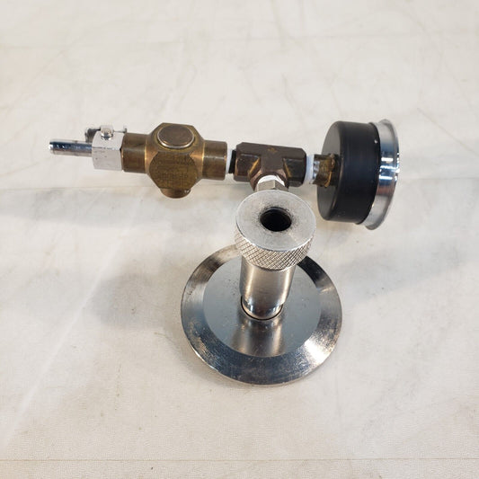 2.5" Tri-Clover Adapter Vacuum Valve w/ Vacuum Gauge Fitting