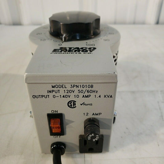 Staco Energy 3PN1010B Variable Transformer 0-140V 10A Output 120V Input Tested