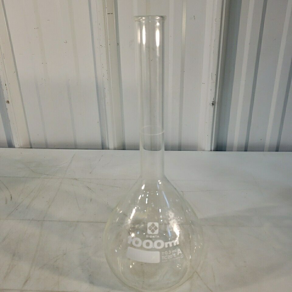 Sibata 1000mL Flat Bottom Flask Long Neck Boiling Flask