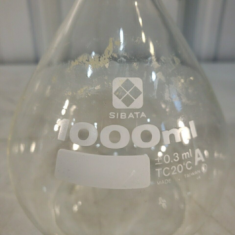 Sibata 1000mL Flat Bottom Flask Long Neck Boiling Flask