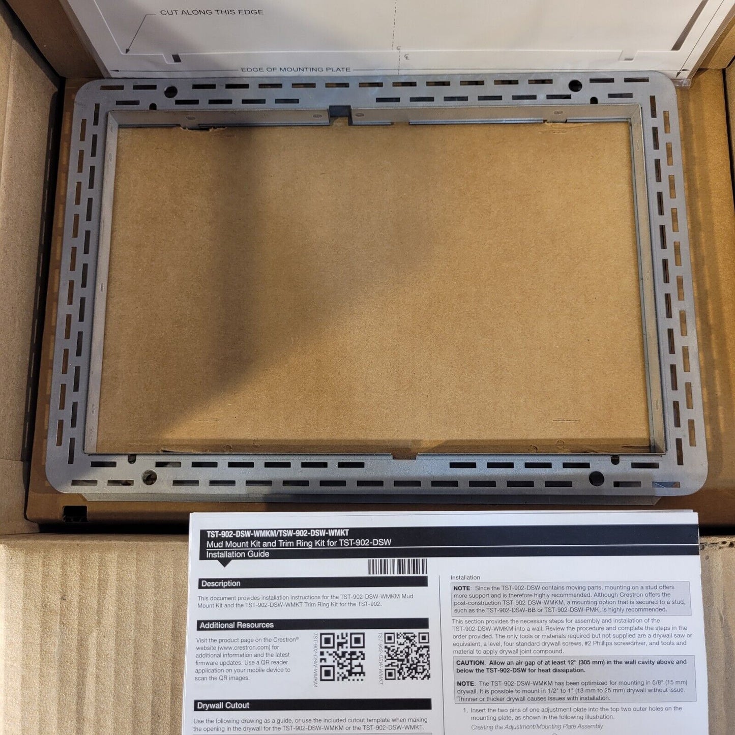 Crestron TST-902-DSW-WMKM Mud Mounting Kit And Trim Ring Kit New Open Box
