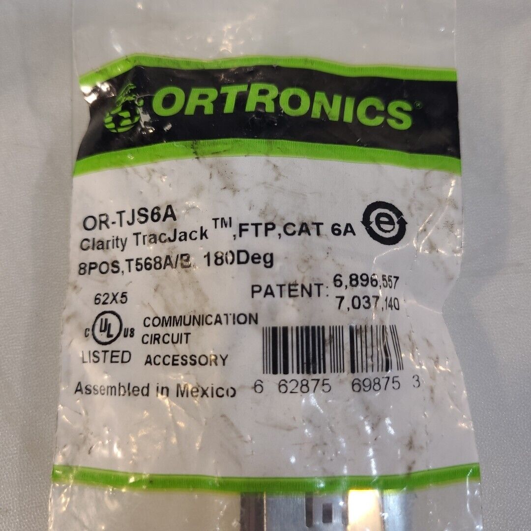 Ortronics OR-TJS6A Clarity TracJack Category 6A Shielded Jack, FTP, New Sealed