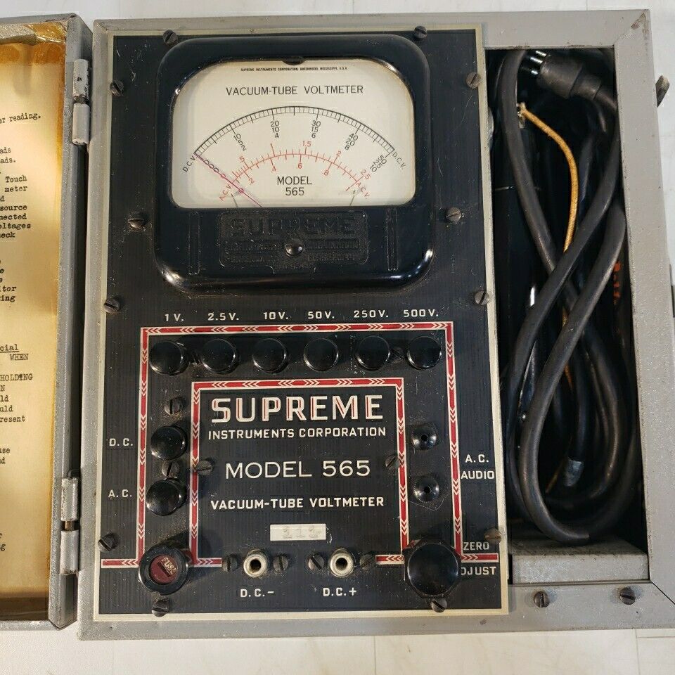 Supreme 565 Vintage Electron Vacuum-Tube Voltmeter Tester Instrument Co.